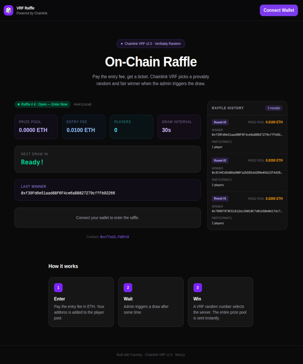 VRF Raffle Screenshot